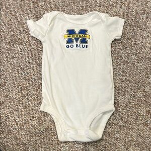 Carter's Cream Michigan Go Blue Bodysuit